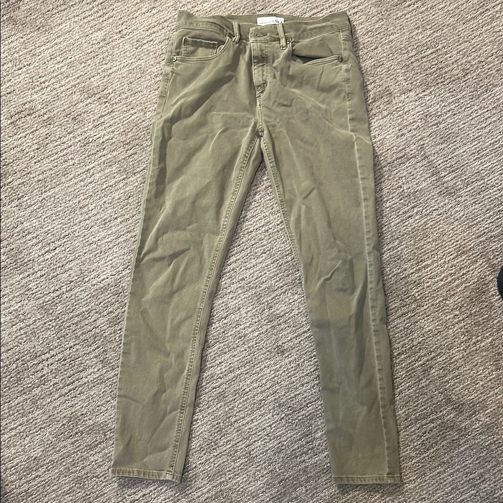 LOFT Green Skinny Jeans with Durable Fabric